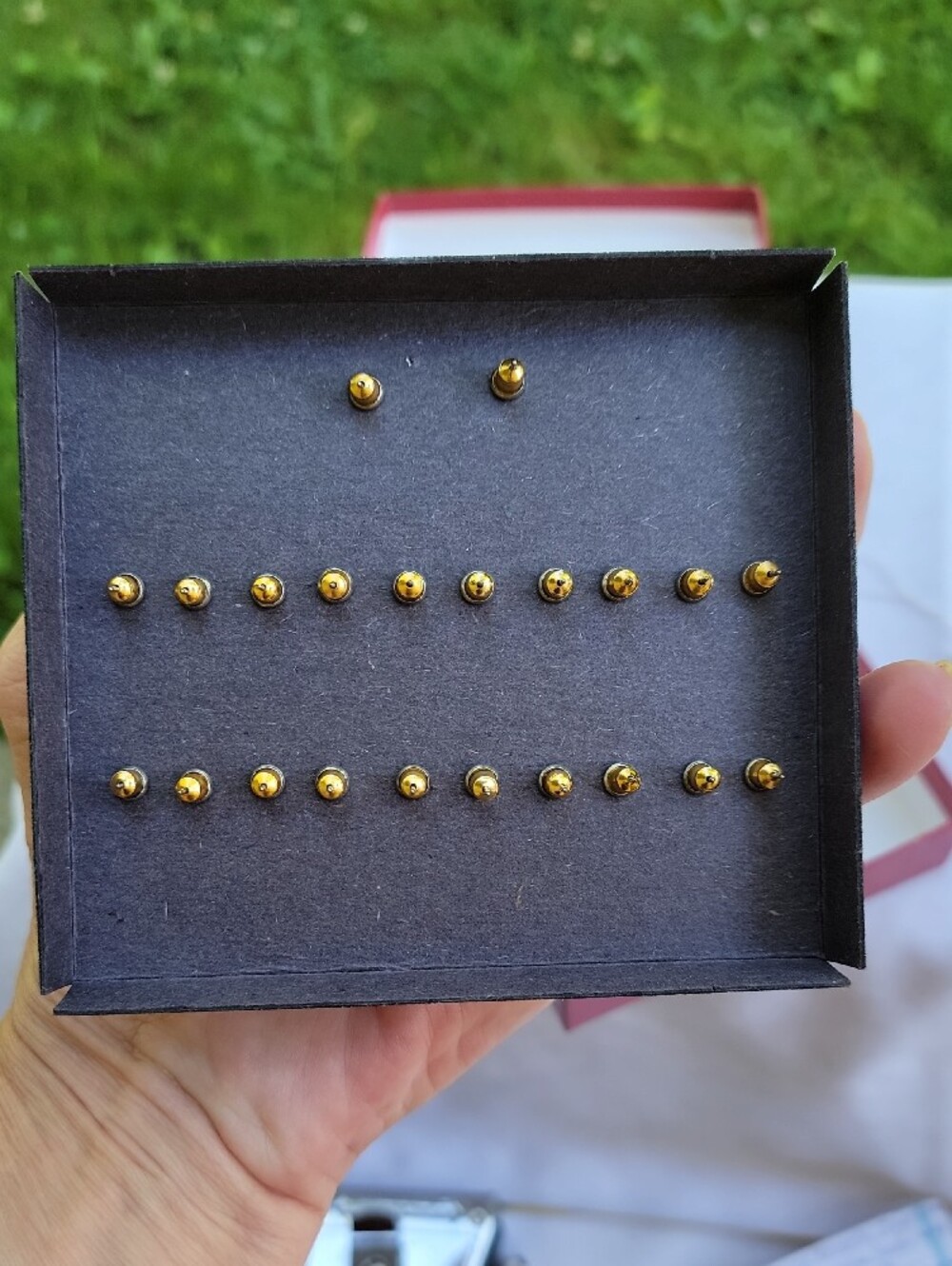 VintageKenneth Jay Lane Multicolor Resin Hoop Earring Collection with Gold Clips - Picture 2 of 3